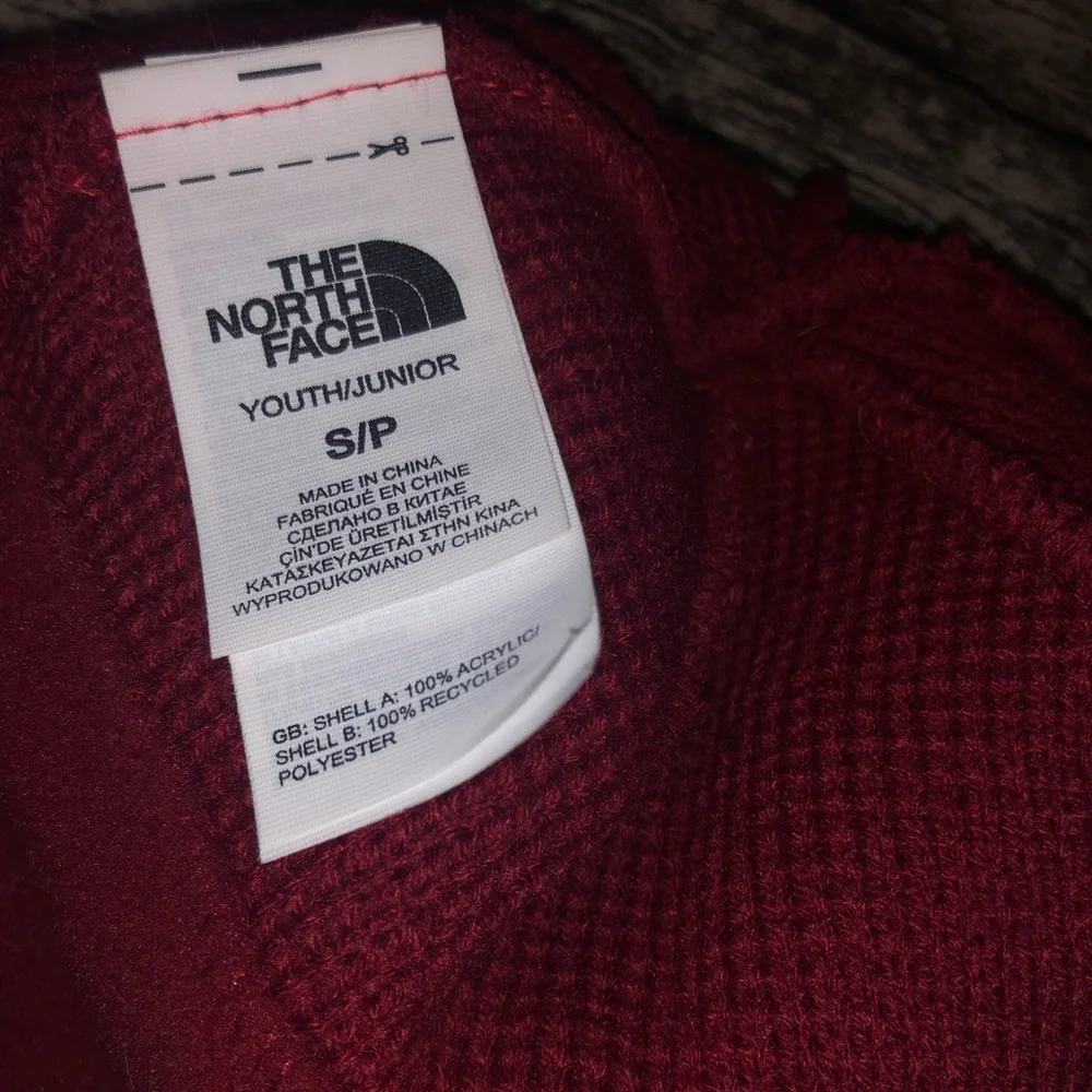 The North Face• Kid’s Red Knit Fleece Inner Beanie Hat